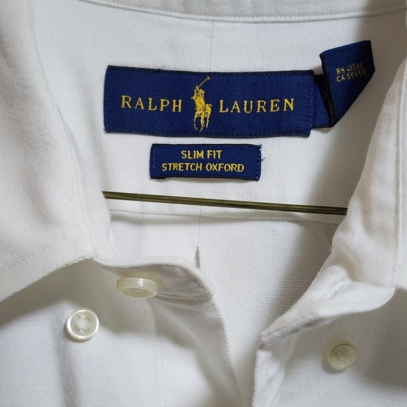 Ralph lauren slim fit stretch oxford button down long sleeves shirt size XL - Picture 5 of 6
